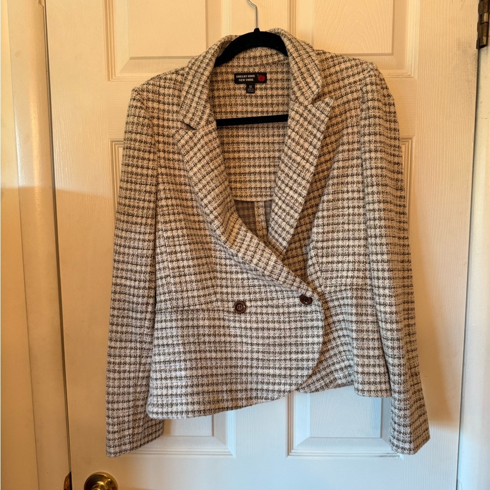 Elegant Women's Houndstooth Blazer